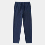 Pantalon homme taille élastiquée cordon, coloris Bleu marine