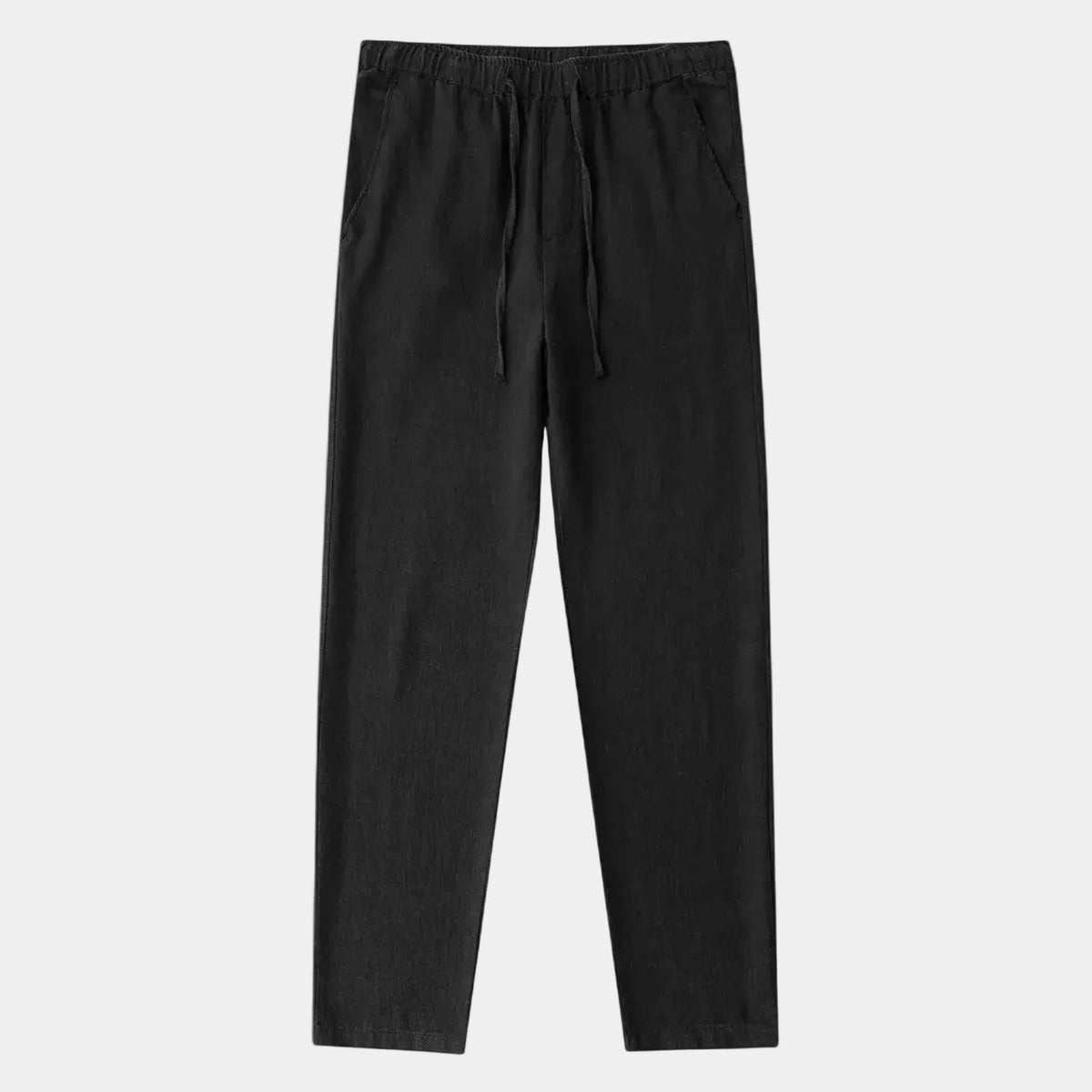 Pantalon homme taille élastiquée cordon, coloris Noir