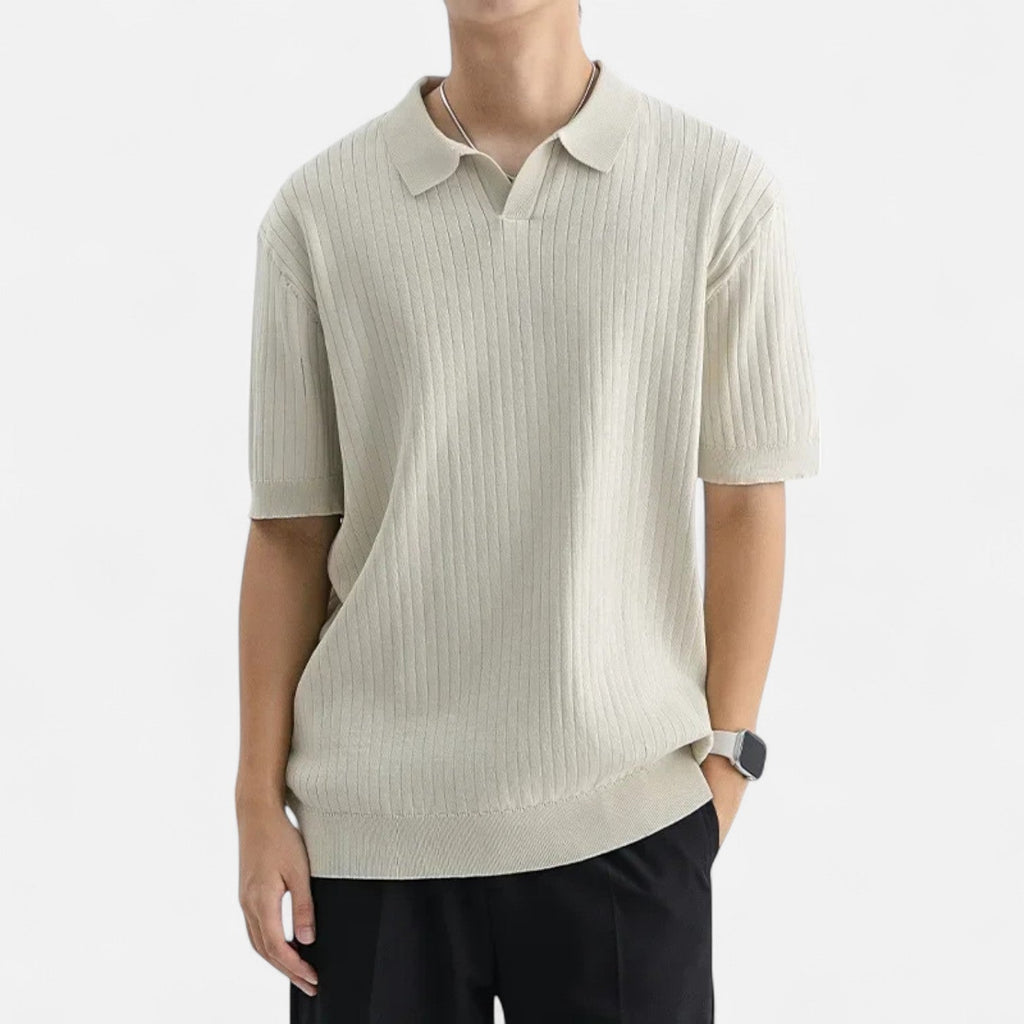 Polo homme côtel, coloris Beige