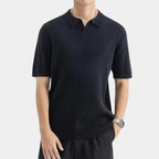 Polo homme côtel, coloris Noir