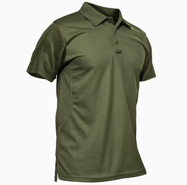 Polo homme boutonné manches courtes, coloris Vert