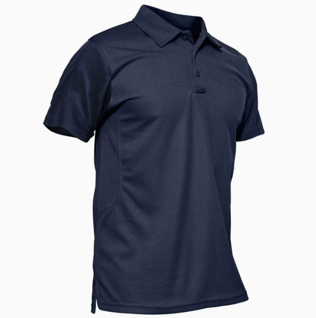 Polo homme boutonné manches courtes, coloris Bleu