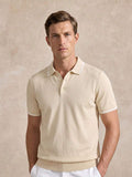 Polo homme col côtelé, coloris Beige, vue principale