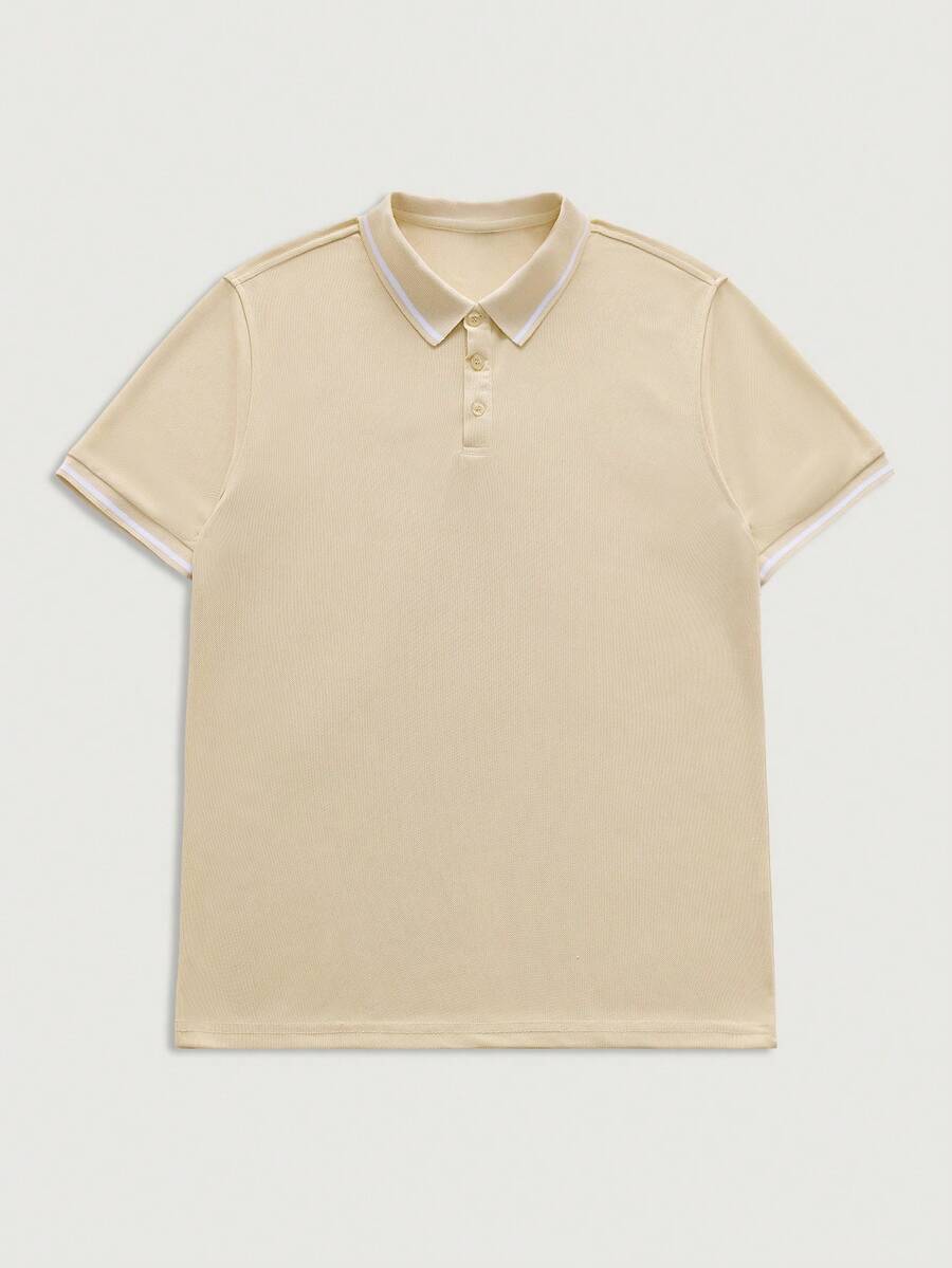 Polo homme col côtelé, coloris Beige, vue 3