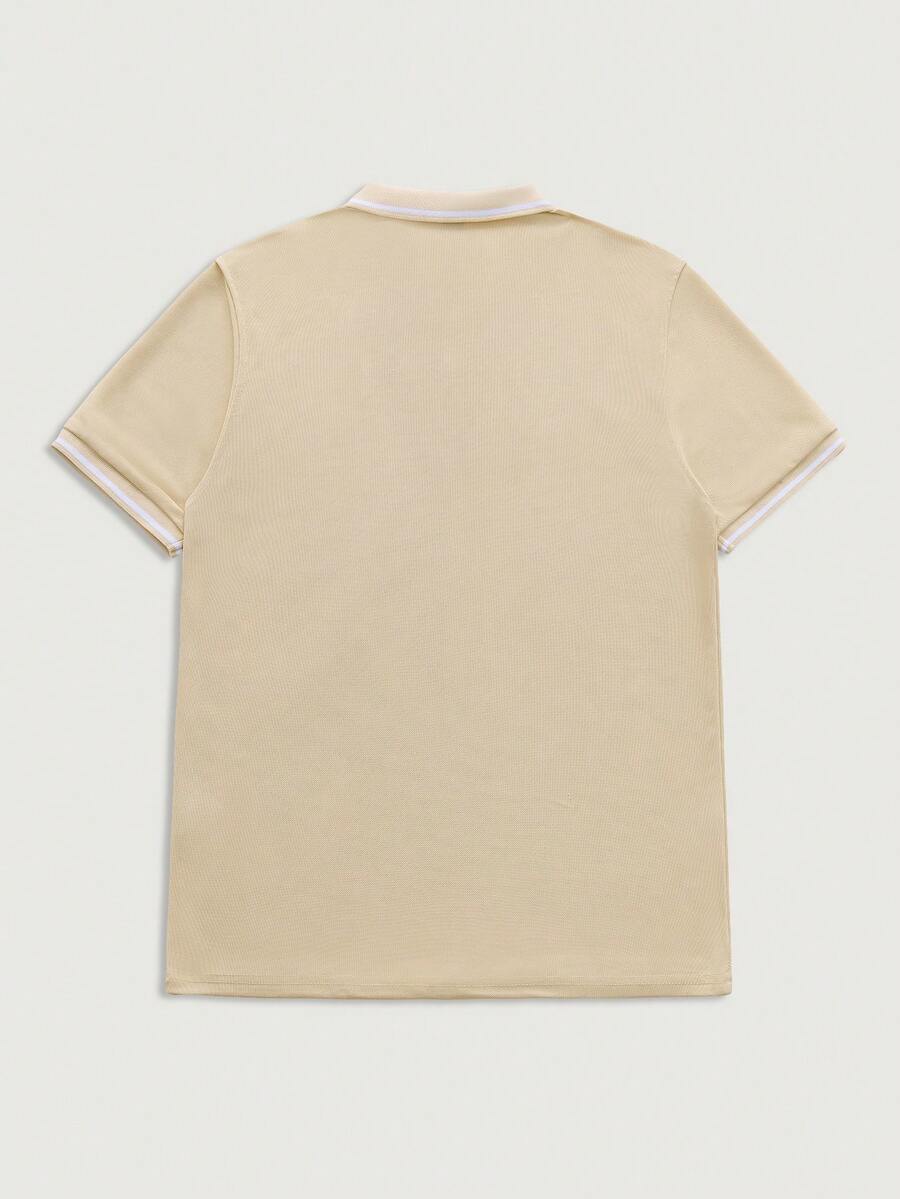 Polo homme col côtelé, coloris Beige, vue 4