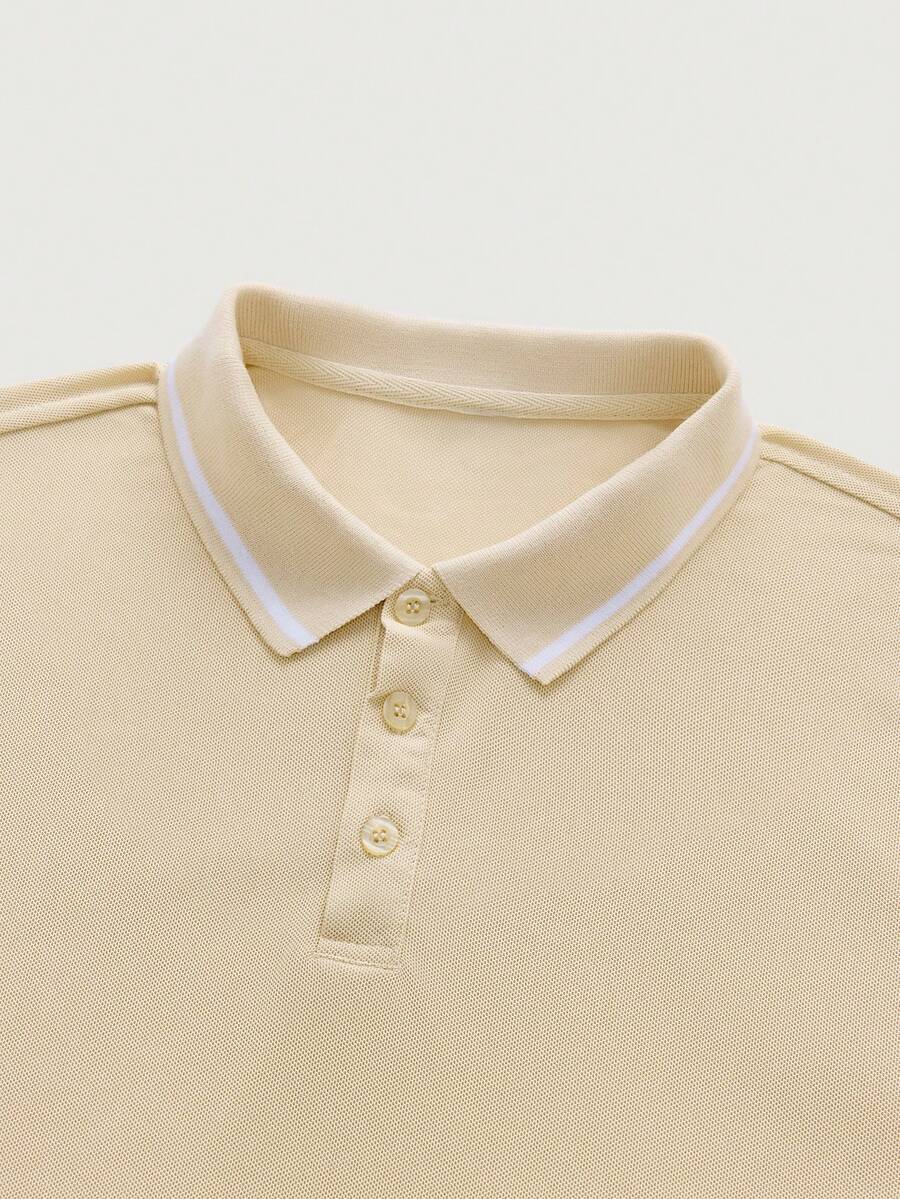 Polo homme col côtelé, coloris Beige, vue 5