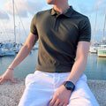 Polo homme boutonné, coloris Vert armée