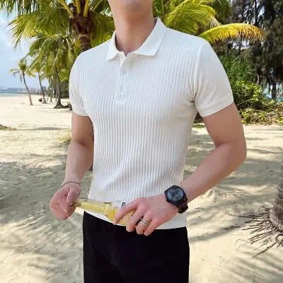 Polo homme boutonné, coloris Blanc