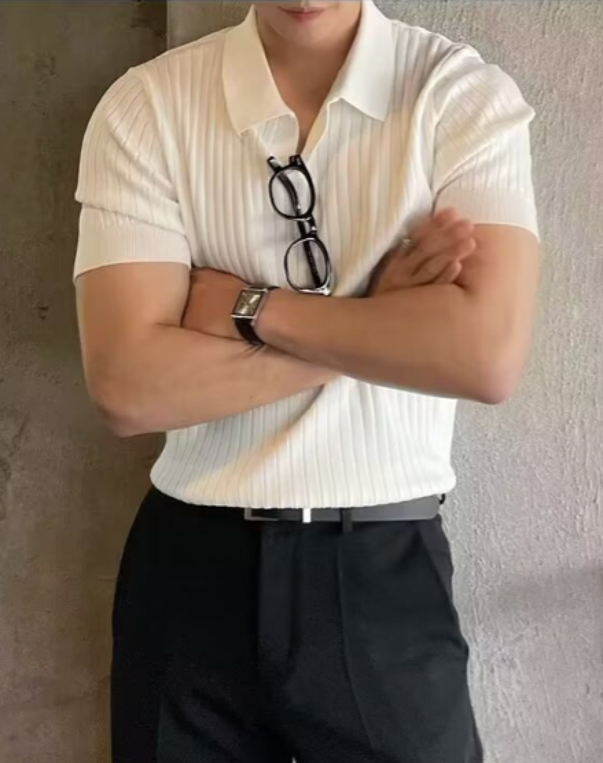 Polo homme côtelé, vue 3