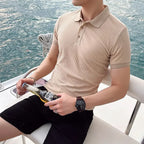 Polo homme boutonné, coloris Abricot