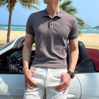 Polo homme boutonné, coloris Gris