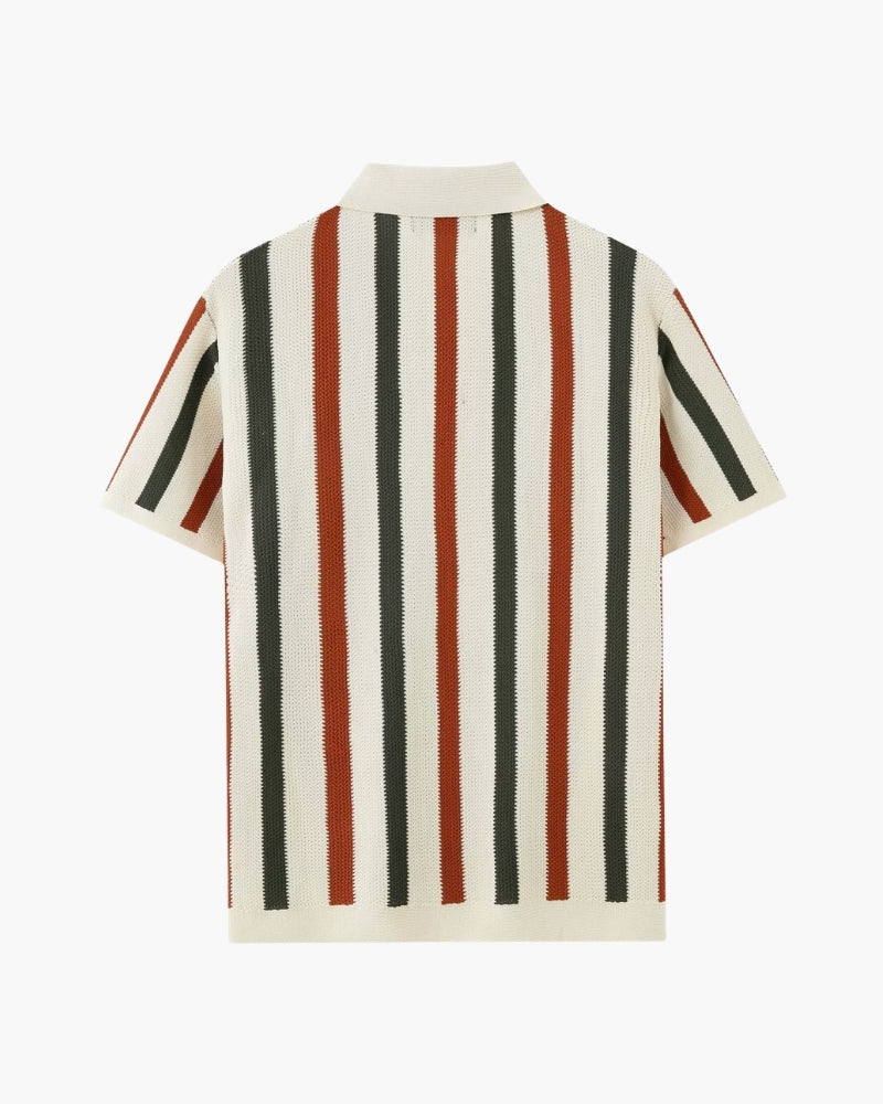 Polo homme maille rayée, coloris Beige, vue 2