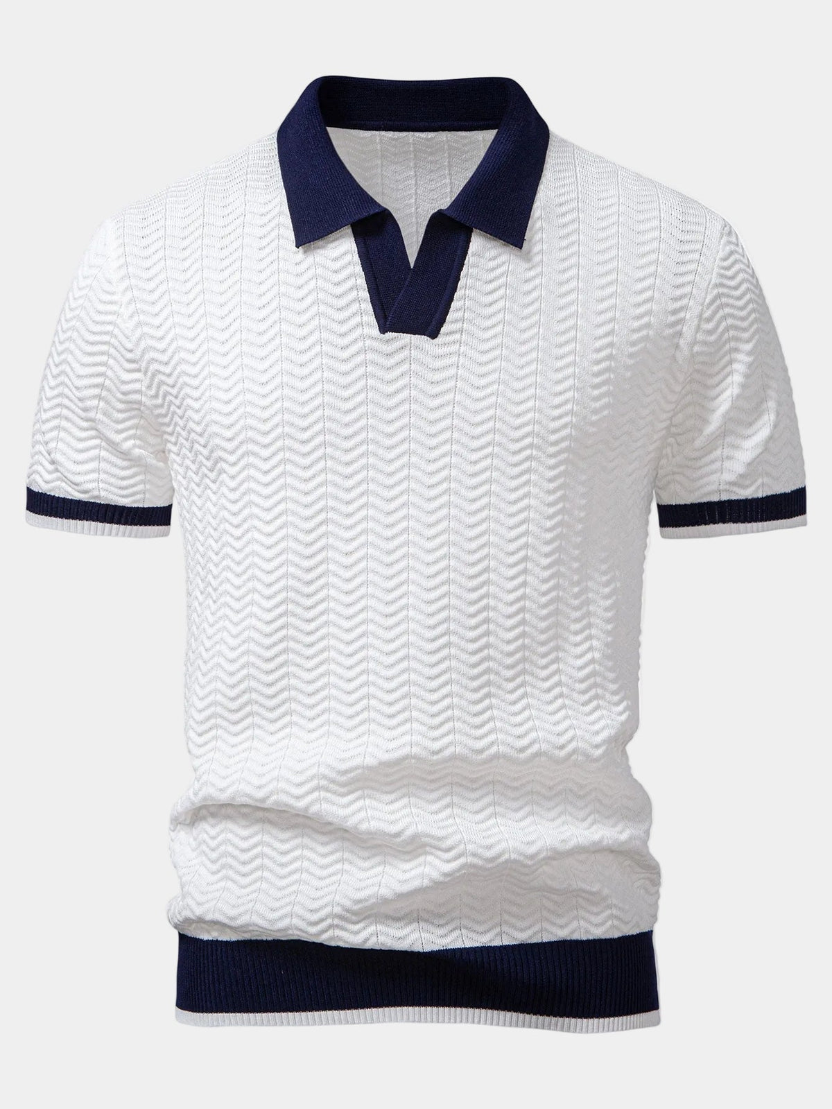 Polo homme maille texturée, coloris Blanc