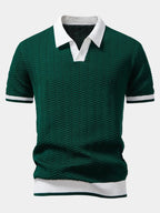 Polo homme maille texturée, coloris Vert foncé