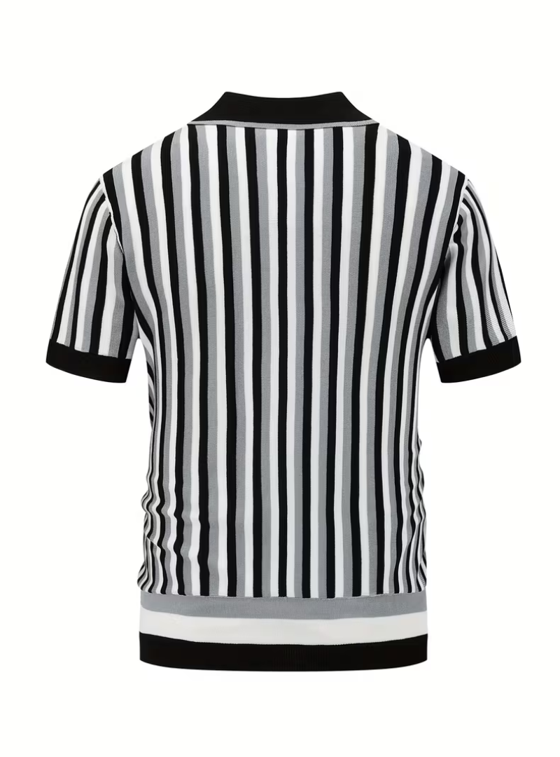 Polo homme maille tricotée rayée, vue 8