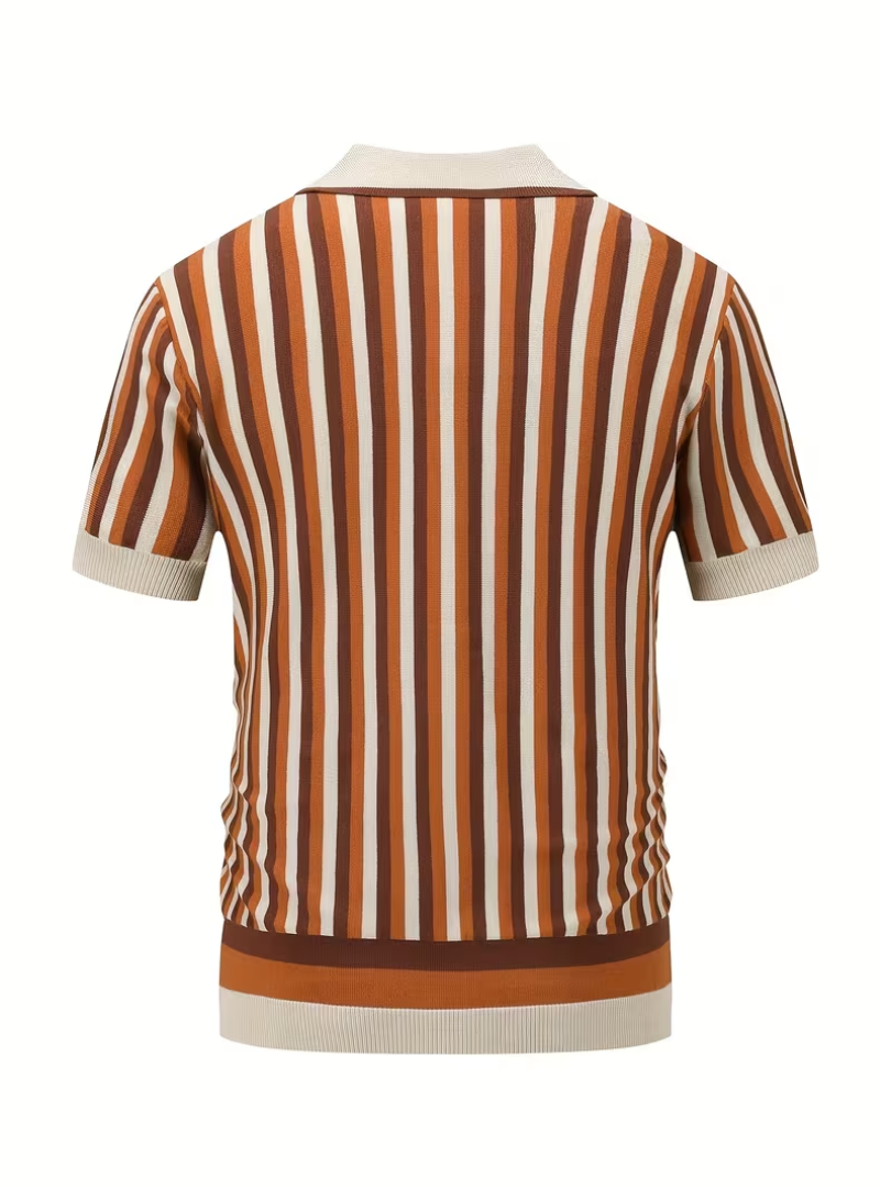 Polo homme maille tricotée rayée, vue 9
