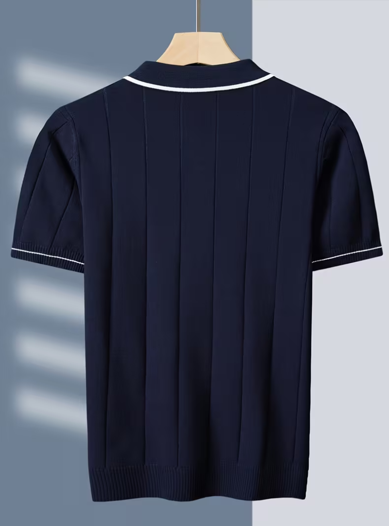 Polo homme maille verticale, vue 3