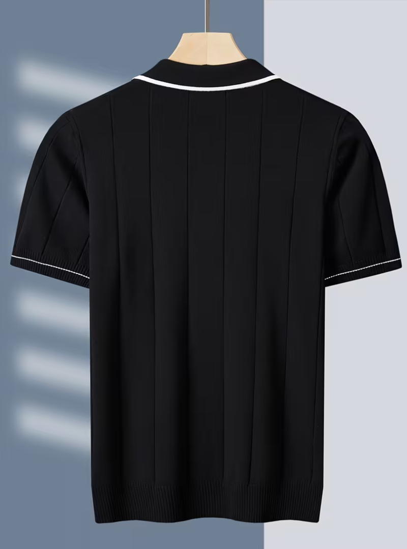 Polo homme maille verticale, vue 4