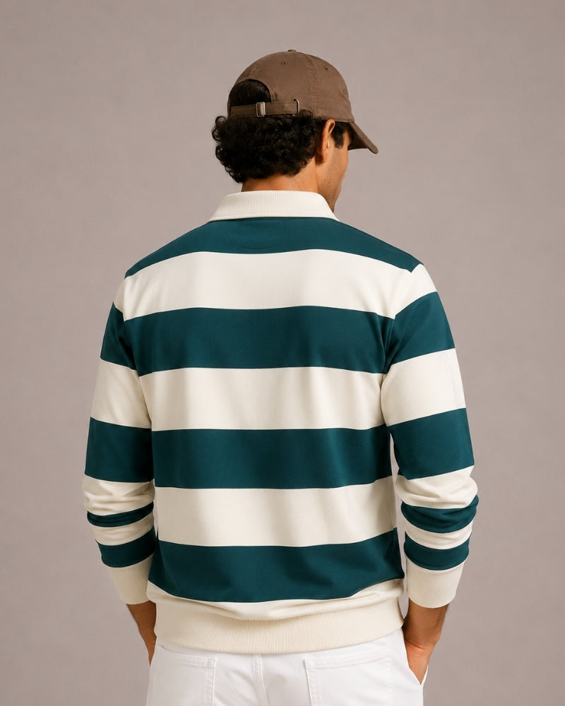 Polo homme rayé manches longues, vue 10