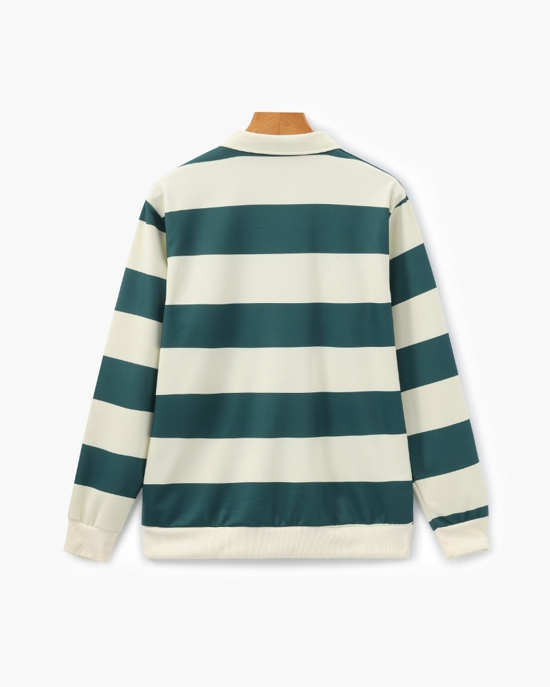 Polo homme rayé manches longues, vue 4
