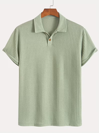 Polo homme texturé, coloris Vert sauge