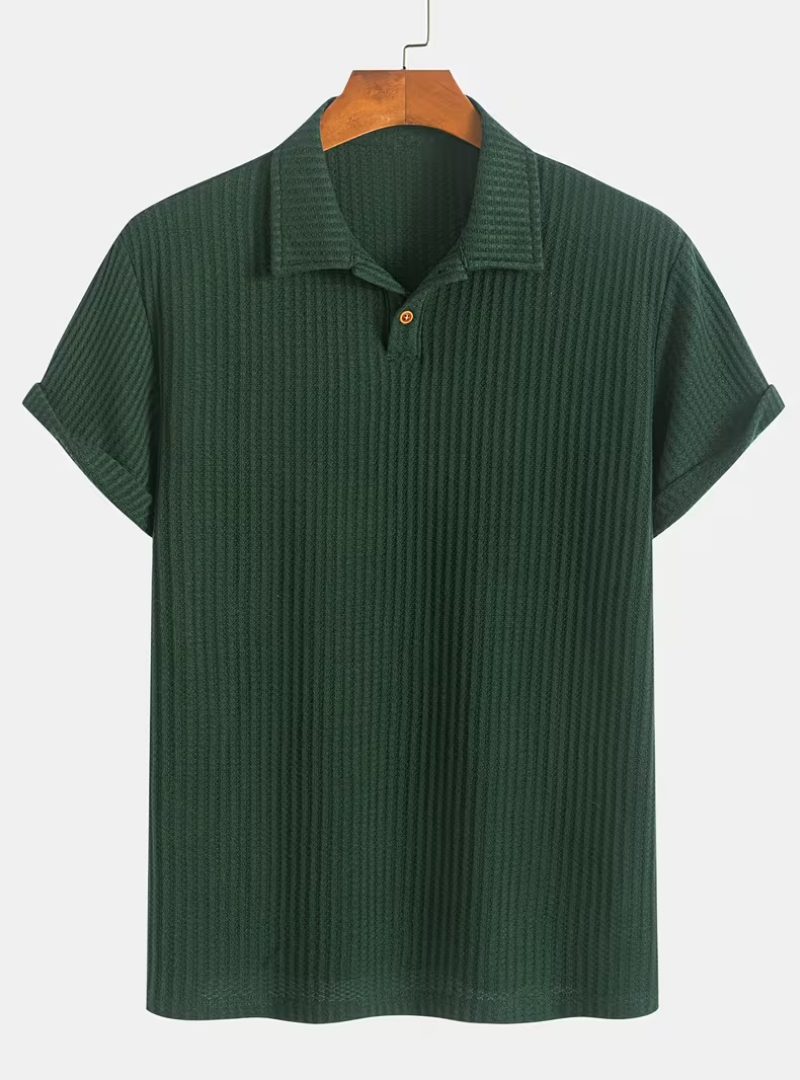 Polo homme texturé, coloris Vert fonce
