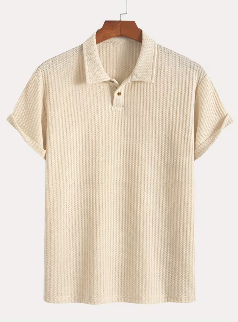 Polo homme texturé, coloris Abricot