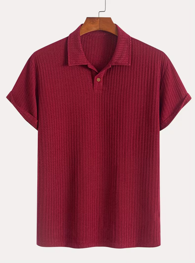 Polo homme texturé, coloris Bordeaux