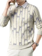 Pull Col Rond Homme Avec Motif, coloris Beige, vue principale