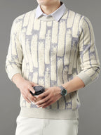 Pull Col Rond Homme Avec Motif, coloris Beige, vue 2