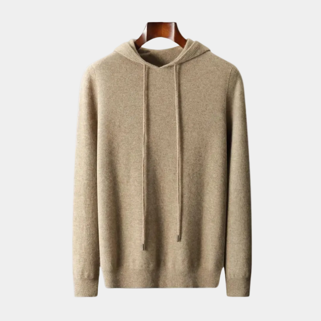 Pull homme à capuche, coloris Camel