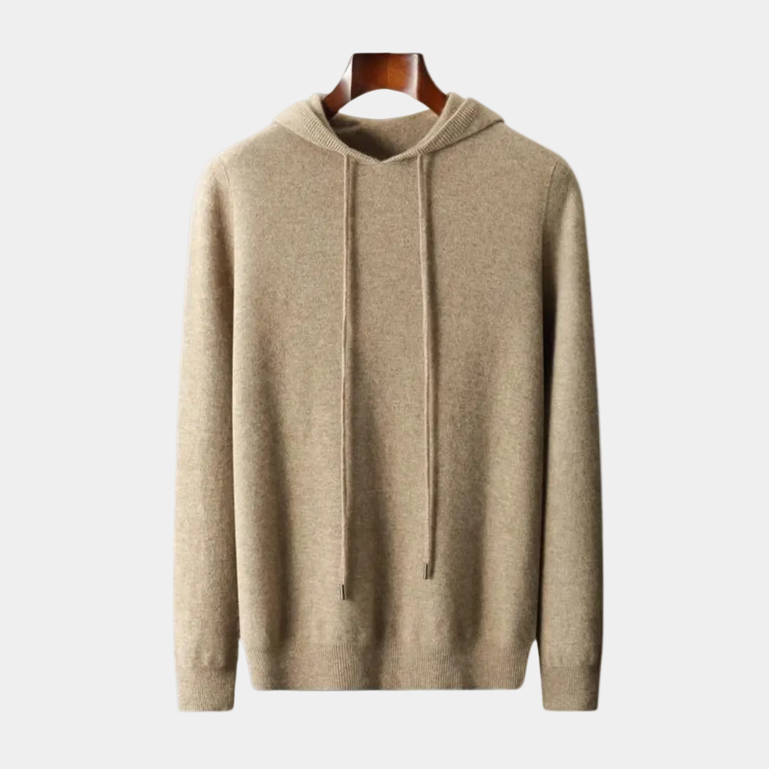 Pull homme à capuche, coloris Camel