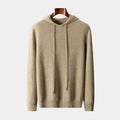 Pull homme capuche maille, coloris Kaki, vue principale