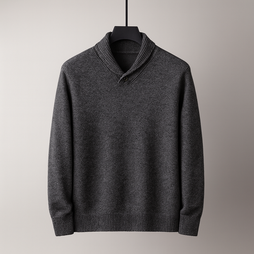Pull homme col châle, coloris Gris