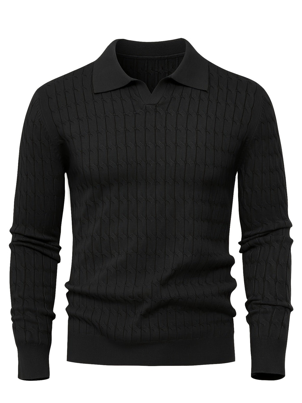Pull homme col polo, coloris Noir