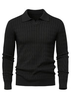 Pull homme col polo, coloris Noir
