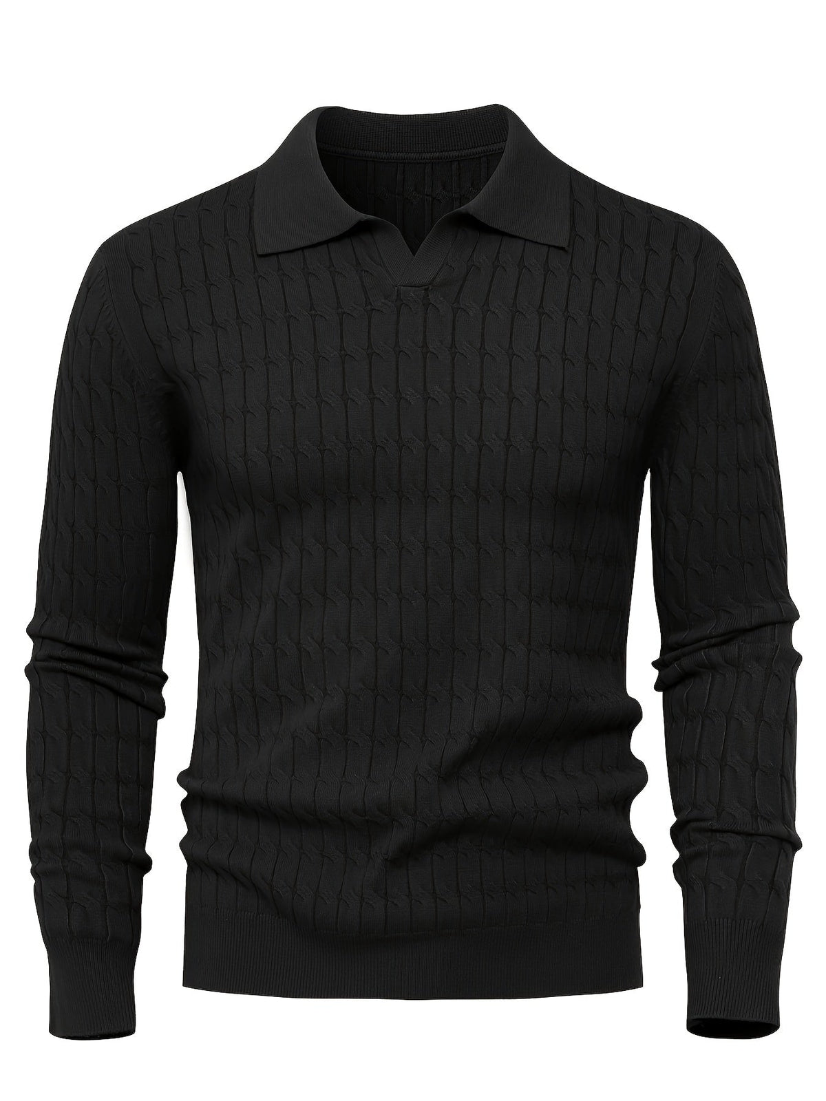 Pull homme col polo, coloris Noir