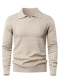 Pull homme col polo, coloris Beige