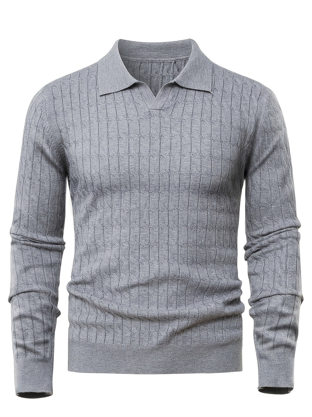 Pull homme col polo, coloris Gris clair