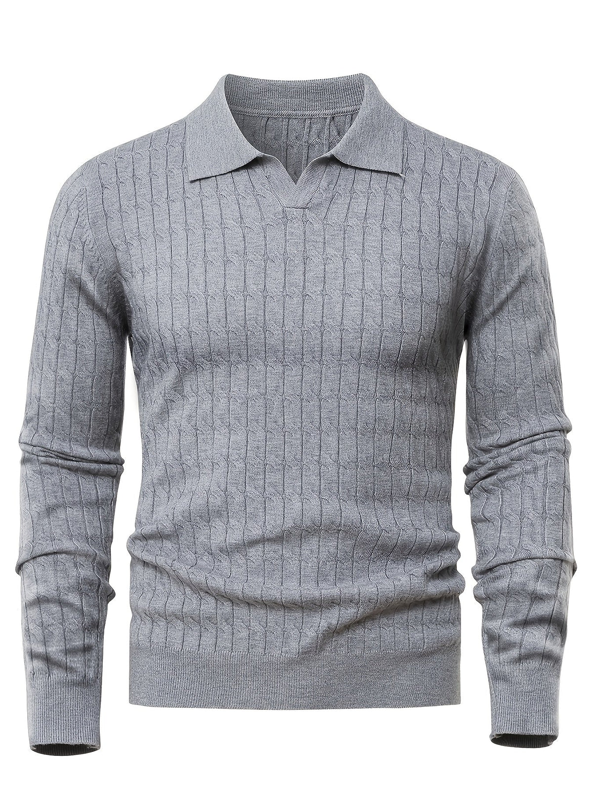 Pull homme col polo, coloris Gris clair
