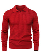 Pull homme col polo, coloris Rouge foncé