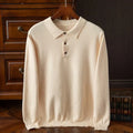 Pull homme col polo boutonné, coloris Beige