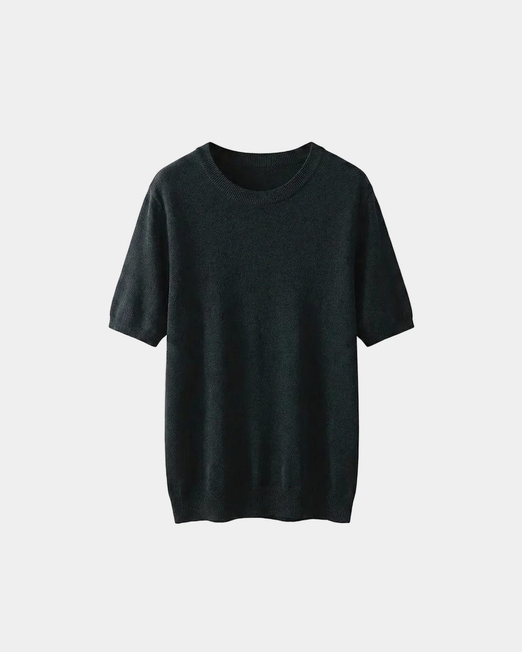 Pull homme col rond manches courtes, coloris Noir