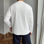 Pull homme col rond texturé, vue 3
