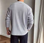 Pull homme col rond texturé, vue 5