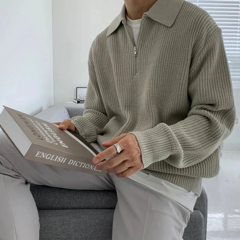 Pull homme col zippé, vue 4