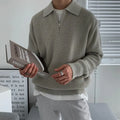 Pull homme col zippé, coloris Gris