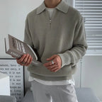 Pull homme col zippé, coloris Gris