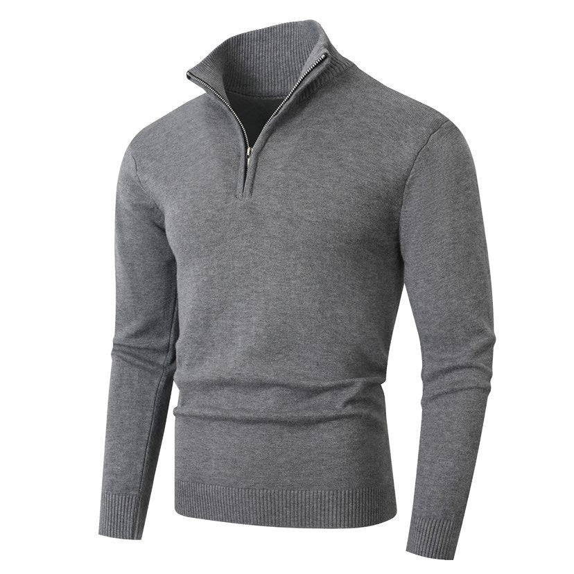 Pull homme zippé, coloris Gris