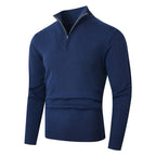 Pull homme zippé, coloris Bleu royal